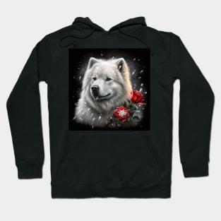 Samoyed With Red Roses Hoodie